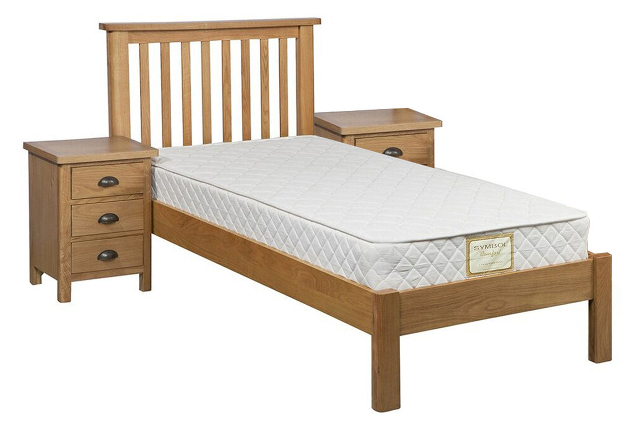 EMINENCE QUEEN 3 PIECE (BEDSIDE) OAK BEDROOM SUITE (18-1-15) - RUSTIC OAK