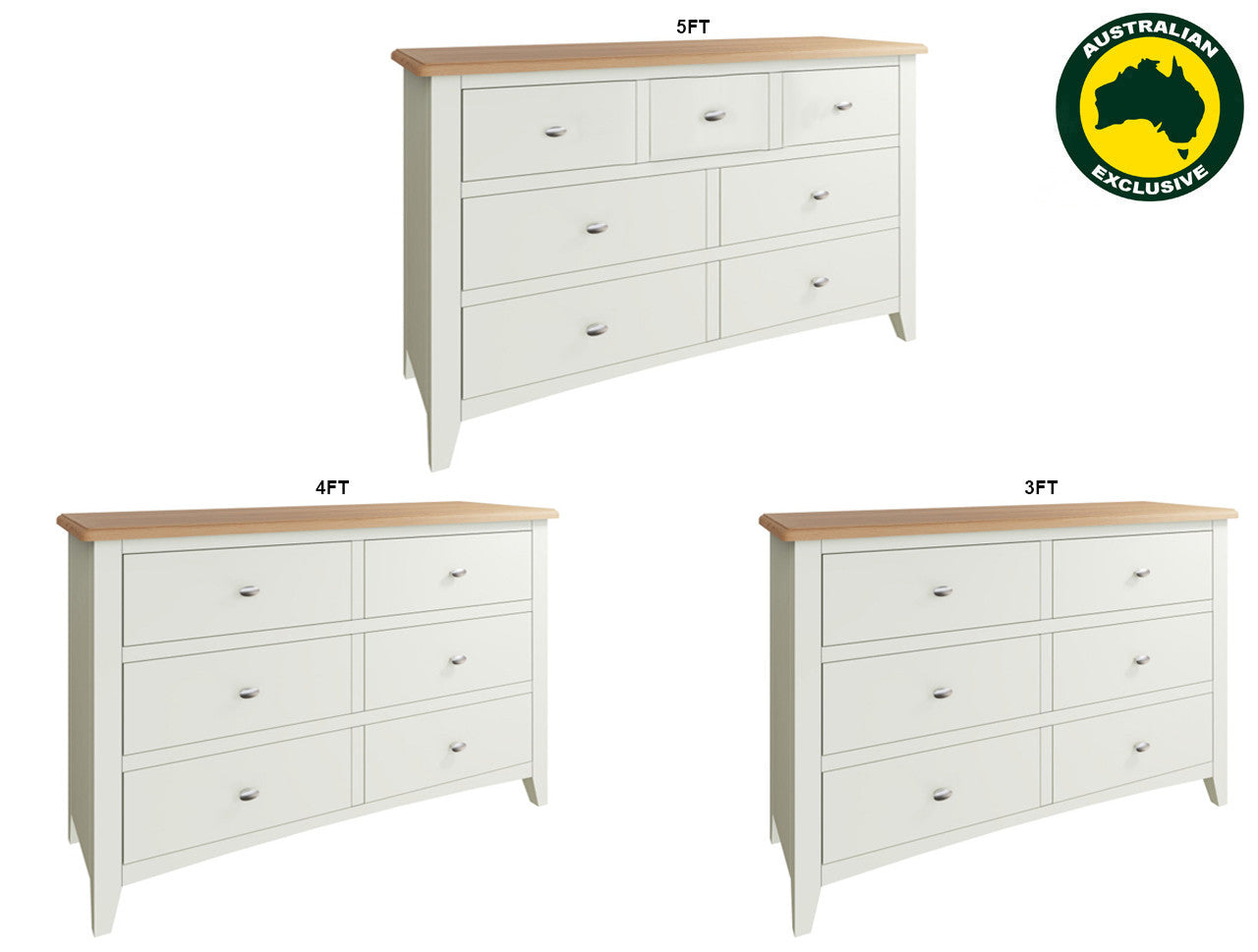 EMMETT (AUSSIE MADE) LOWBOY COLLECTION - ASSORTED PAINTED / STAINED COLOURS - STARTING FROM $1199