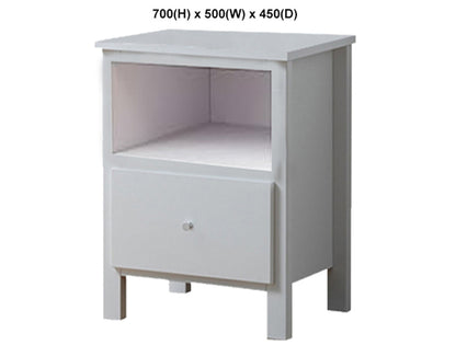 EMPRESS (AUSSIE MADE) BEDSIDE TABLE WITH SPACE COLLECTION - ASSORTED PAINTED COLOURS - STARTING FROM $399