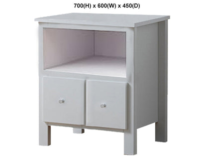EMPRESS (AUSSIE MADE) BEDSIDE TABLE WITH SPACE COLLECTION - ASSORTED PAINTED COLOURS - STARTING FROM $399