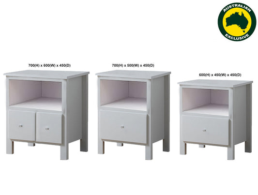 Empress (AUSSIE MADE) Bedside Table With Space Collection - Assorted Painted Colours