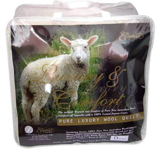 Single Easyrest 100% Pure Australian Luxury Wool Quilt