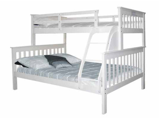 EVERLY SINGLE OVER DOUBLE (TRIO) BUNK BED (3286) - WHITE