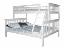 EVERLY SINGLE OVER DOUBLE (TRIO) BUNK BED (3286) - WHITE
