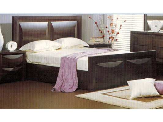 QUEEN EVITA BED  - WALNUT