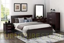 DOUBLE OR QUEEN AMAZING 3 PIECE (BEDSIDE) BEDROOM SUITE (MODEL:3-18-5) - LIGHT OAK , WHITE , CHOCOLATE (PICTURED)