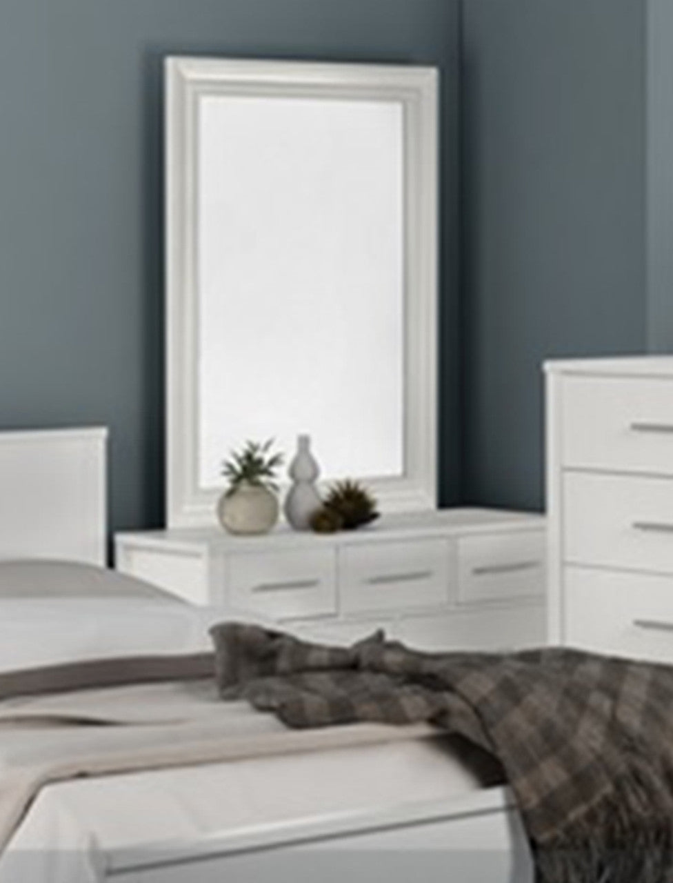 AMAZING 7 DRAWER DRESSING TABLE WITH MIRROR (MODEL:3-18-5) - WHITE