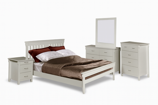 Single Or King Single Parkview 3 Piece Tallboy Bedroom Suite - White