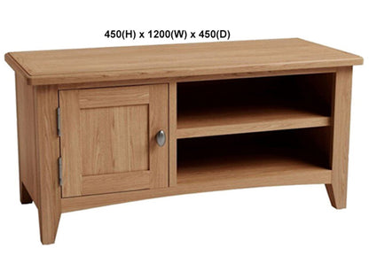 ELEGANCE (AUSSIE MADE) 1 DOOR / 2 SHELVES TV UNIT COLLECTION - TASSIE OAK COMBINATION - ASSORTED STAINED COLOURS - STARTING FROM $799
