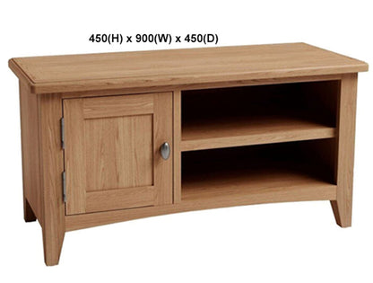 ELEGANCE (AUSSIE MADE) 1 DOOR / 2 SHELVES TV UNIT COLLECTION - TASSIE OAK COMBINATION - ASSORTED STAINED COLOURS - STARTING FROM $799