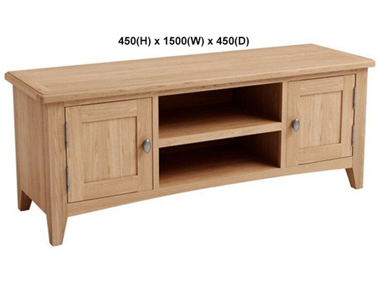 ELEGANCE (AUSSIE MADE) 2 DOOR / 2 SHELF TV UNIT COLLECTION - TASSIE OAK COMBINATION - ASSORTED STAINED COLOURS - STARTING FROM $999
