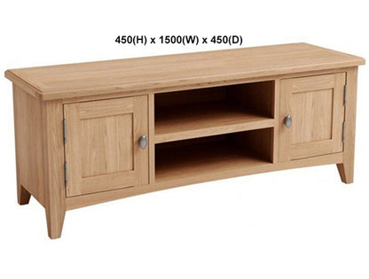 ELEGANCE (AUSSIE MADE) 2 DOOR / 2 SHELF TV UNIT COLLECTION - TASSIE OAK COMBINATION - ASSORTED STAINED COLOURS - STARTING FROM $999