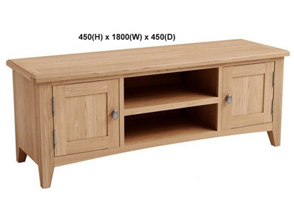 ELEGANCE (AUSSIE MADE) 2 DOOR / 2 SHELF TV UNIT COLLECTION - TASSIE OAK COMBINATION - ASSORTED STAINED COLOURS - STARTING FROM $999