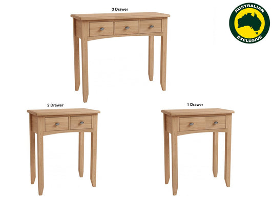 Elegance (AUSSIE MADE) Console Table Collection - Tassie Oak Combination - Assorted Painted Colours