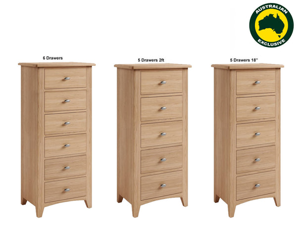 ELEGANCE (AUSSIE MADE) NARROWBOY COLLECTION  - TASSIE OAK COMBINATION - ASSORTED STAINED COLOURS - STARTING FROM $1100