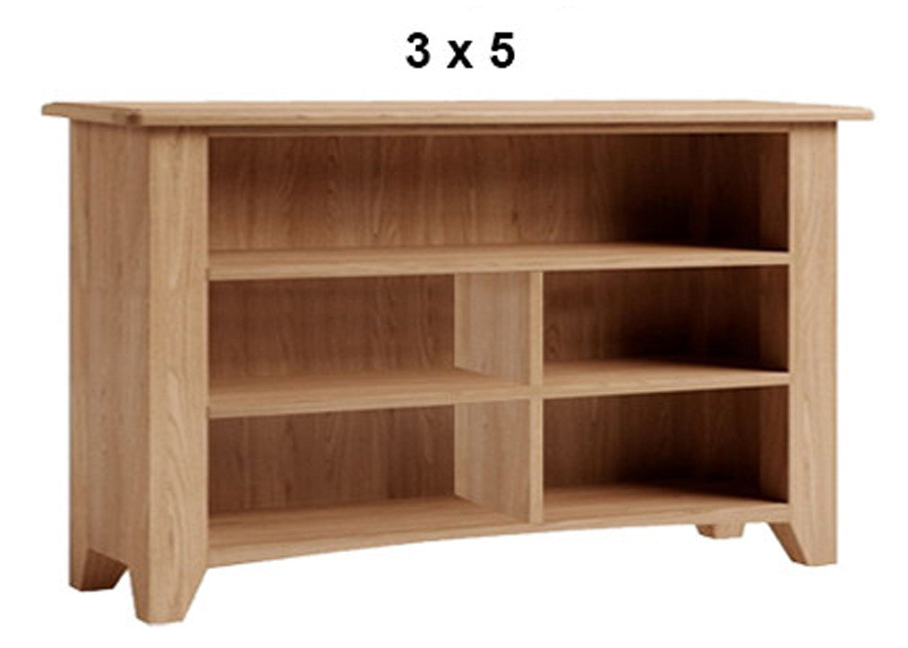 ELEGANCE (AUSSIE MADE) LOWLINE TASSIE OAK COMBINATION BOOKCASE COLLECTION - ASSORTED COLOURS - STARTING FROM $649