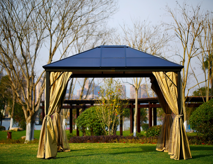 3x4M Premium Aluminium Garden Gazebo with Mosquito Net & Sunlight Roof – Elegant Outdoor Pavilion