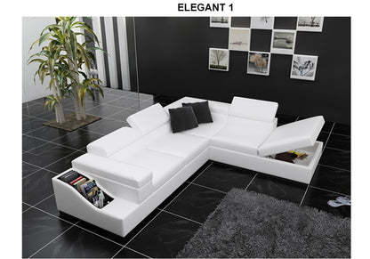 ELEGANT (G1070) LEATHER/ETTE COMBINATION CORNER LOUNGE COLLECTION - ASSORTED COLOURS