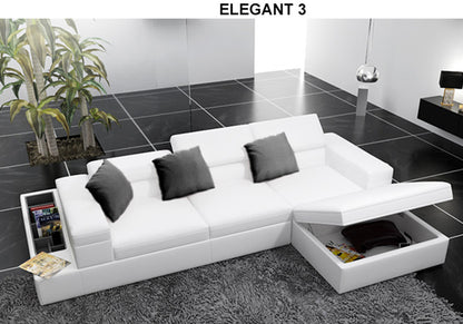 ELEGANT (G1070) LEATHER/ETTE COMBINATION CORNER LOUNGE COLLECTION - ASSORTED COLOURS