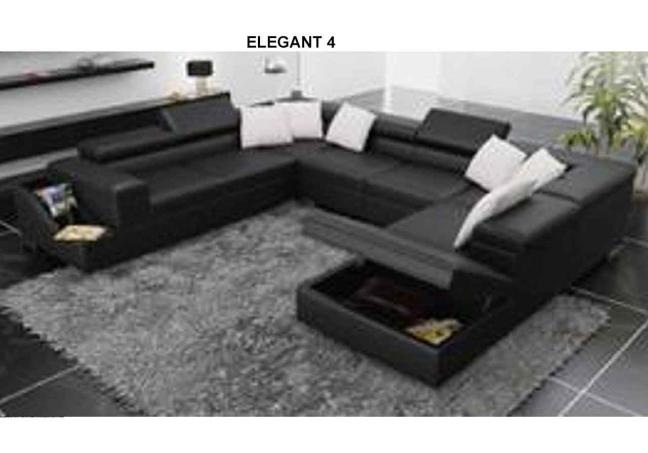 ELEGANT (G1070) LEATHER/ETTE COMBINATION CORNER LOUNGE COLLECTION - ASSORTED COLOURS