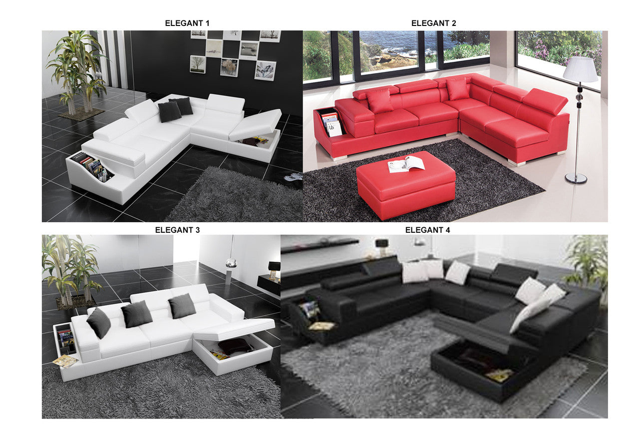 ELEGANT (G1070) LEATHER/ETTE COMBINATION CORNER LOUNGE COLLECTION - ASSORTED COLOURS