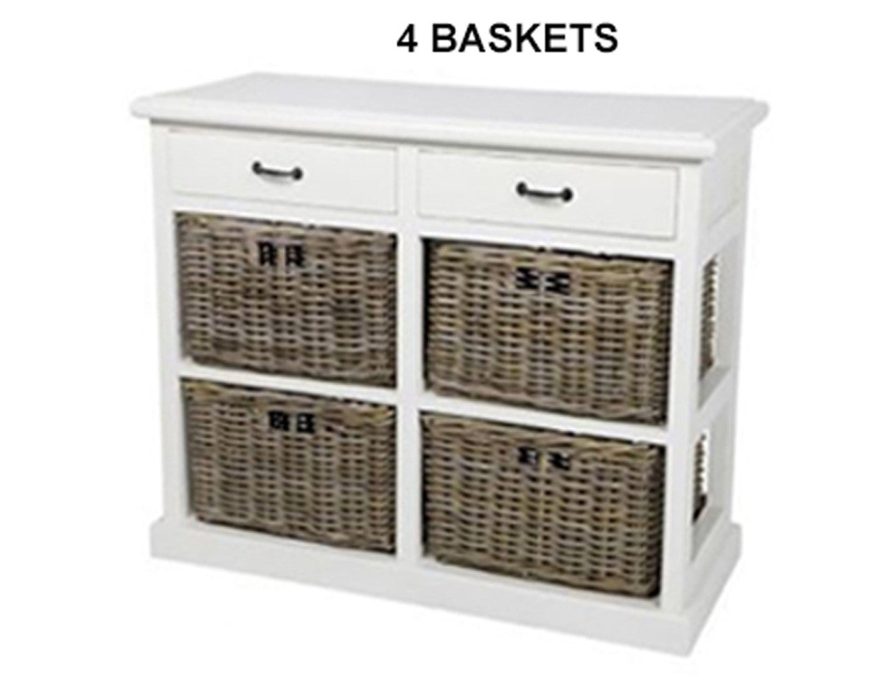 ELEMENTS STORAGE CHEST WITH  BASKETS & DRAWERS COLLECTION - KUBU GREY / WHITE