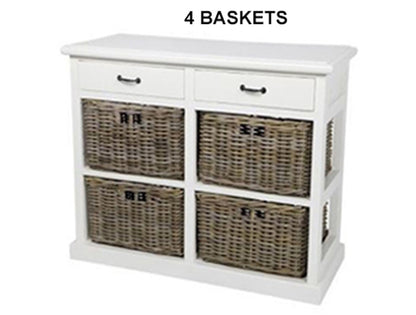 ELEMENTS STORAGE CHEST WITH  BASKETS & DRAWERS COLLECTION - KUBU GREY / WHITE
