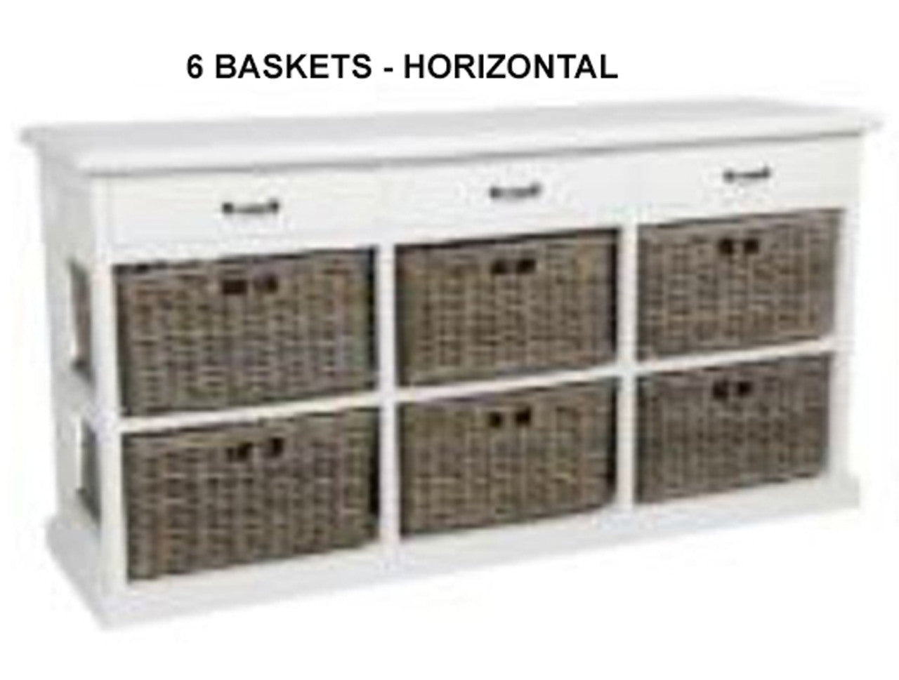 ELEMENTS STORAGE CHEST WITH  BASKETS & DRAWERS COLLECTION - KUBU GREY / WHITE