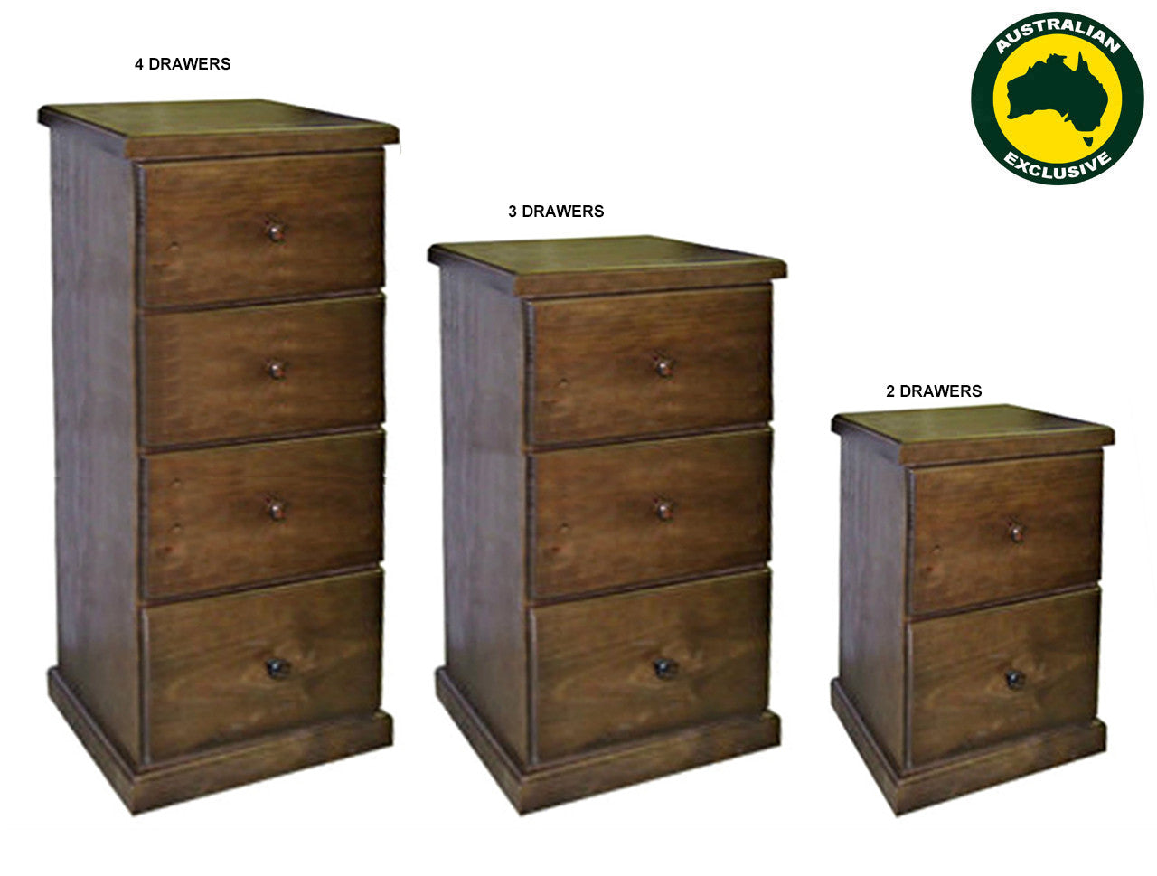 Retro (AUSSIE MADE) Filing Cabinet Collection - Assorted Stained Colours