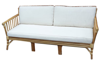 EVA 3 SEATER CANE LOUNGE SOFA (MODEL: DET822) INCLUDING CUSHIONS - NATURAL