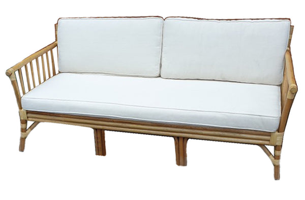 EVA 3 SEATER CANE LOUNGE SOFA (MODEL: DET822) INCLUDING CUSHIONS - NATURAL