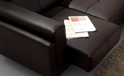 CLAUDETTE (F2001) 2 SEATER LEATHER/ETTE COMBINATION CHAISE LOUNGE - ASSORTED COLOURS