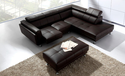 CLAUDETTE (F2001) 2 SEATER LEATHER/ETTE COMBINATION CHAISE LOUNGE - ASSORTED COLOURS
