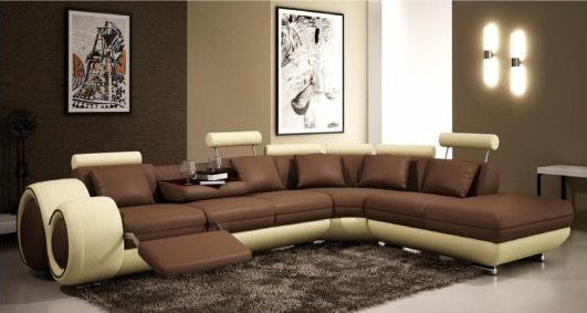 SIRENO (F2002B) 3 SEATER + 1 CORNER + 1 CHAISE LEATHER/ETTE COMBINATION CORNER CHAISE LOUNGE - ASSORTED COLOURS