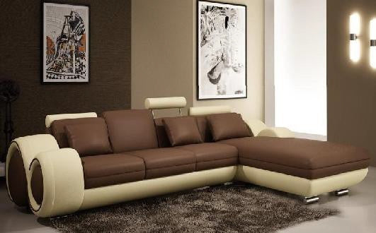 SIRENO (F2002C) 3 SEATER + 1 CHAISE LOUNGE LEATHER/ETTE COMBINATION - ASSORTED COLOURS