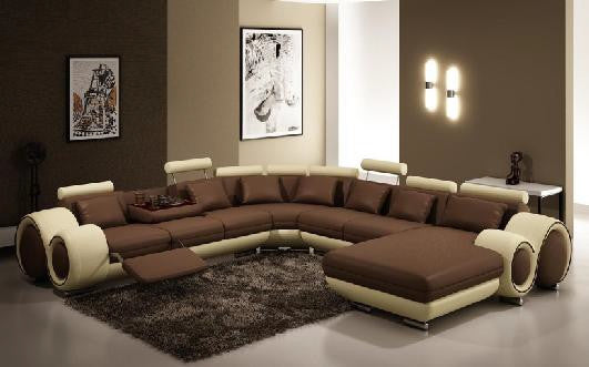 SIRENO (F2002D) 3 SEATER + 2 SEATER + 1 CHAISE + 1 CORNER LEATHER/ETTE COMBINATION CORNER CHAISE SUITE- ASSORTED COLOURS