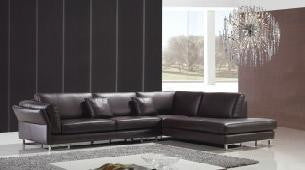 MALCO (F2011) 3 SEATER LEATHER/ETTE COMBINATION CHAISE LOUNGE - ASSORTED COLOURS