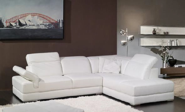 CONCETTO (F2014) 3 SEATER LEATHER/ETTE COMBINATION CHAISE LOUNGE - ASSORTED COLOURS