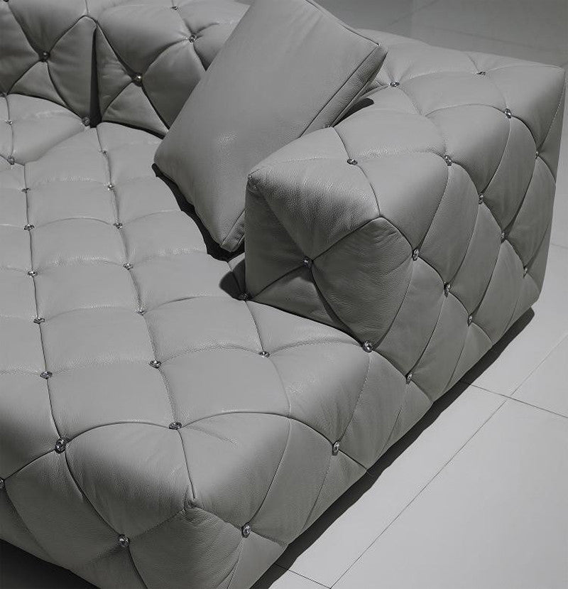 WARNIER (F2036) 3 SEATER LEATHER/ETTE COMBINATION CHAISE LOUNGE - ASSORTED COLOURS