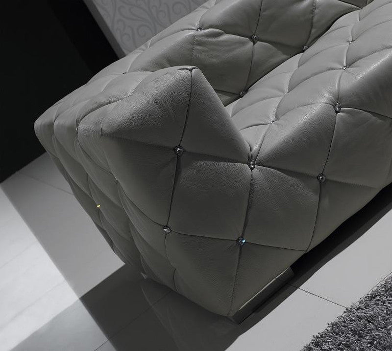 WARNIER (F2036) 3 SEATER LEATHER/ETTE COMBINATION CHAISE LOUNGE - ASSORTED COLOURS