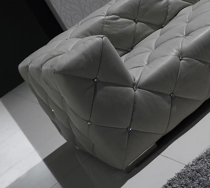 WARNIER (F2036) 3 SEATER LEATHER/ETTE COMBINATION CHAISE LOUNGE - ASSORTED COLOURS