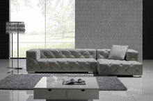 WARNIER (F2036) 3 SEATER LEATHER/ETTE COMBINATION CHAISE LOUNGE - ASSORTED COLOURS
