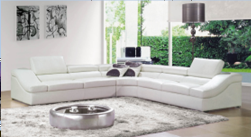 KLAY LEATHERETTE CORNER LOUNGE SUITE  - WHITE