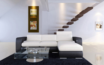 LOUIS (F2060) 3 SEATER LEATHER/ETTE COMBINATION CHAISE LOUNGE - ASSORTED COLOURS