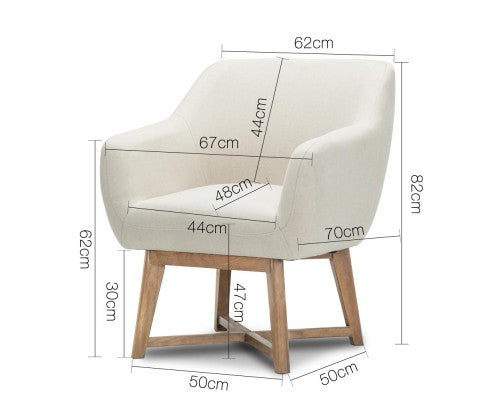 ACCON FABRIC LOUNGE ARMCHAIR - BEIGE