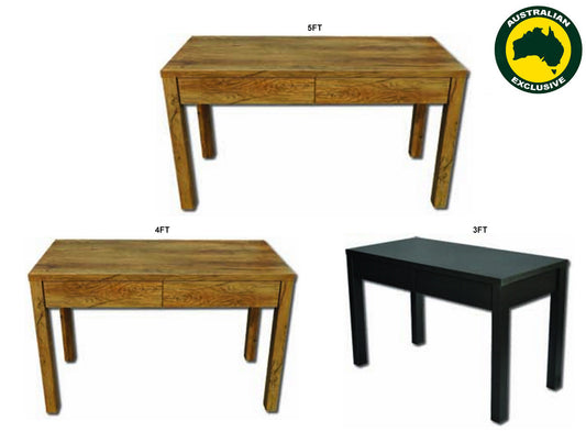 Faith (AUSSIE MADE) 2 Drawer Desk Collection - Assorted Stained Colours