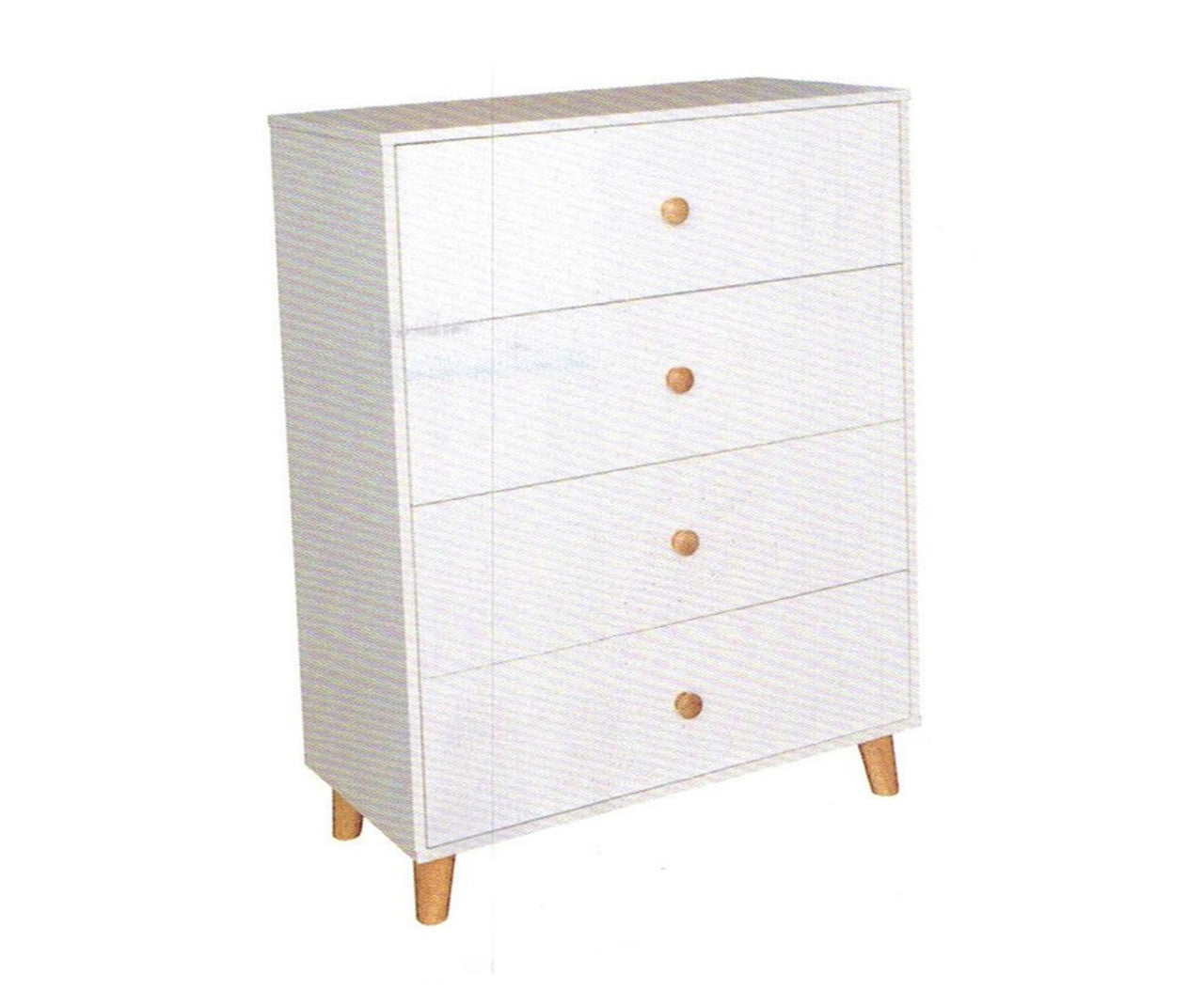 FANTASTICAL / ACACIA 4 DRAWER TALLBOY - ASSORTED COLOURS