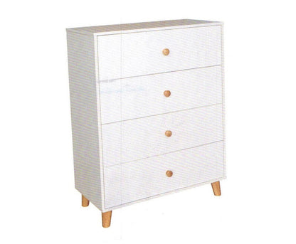 FANTASTICAL / ACACIA 4 DRAWER TALLBOY - ASSORTED COLOURS