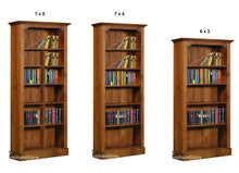 DRAGON (AUSSIE MADE) HIGHLINE BOOKCASE WITH 70mm FACINGS COLLECTION - ASSORTED STAINED COLOURS - STARTING FROM $799