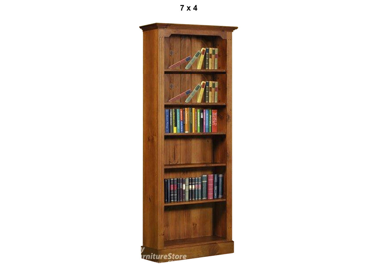DRAGON (AUSSIE MADE) HIGHLINE BOOKCASE WITH 70mm FACINGS COLLECTION - ASSORTED STAINED COLOURS - STARTING FROM $799